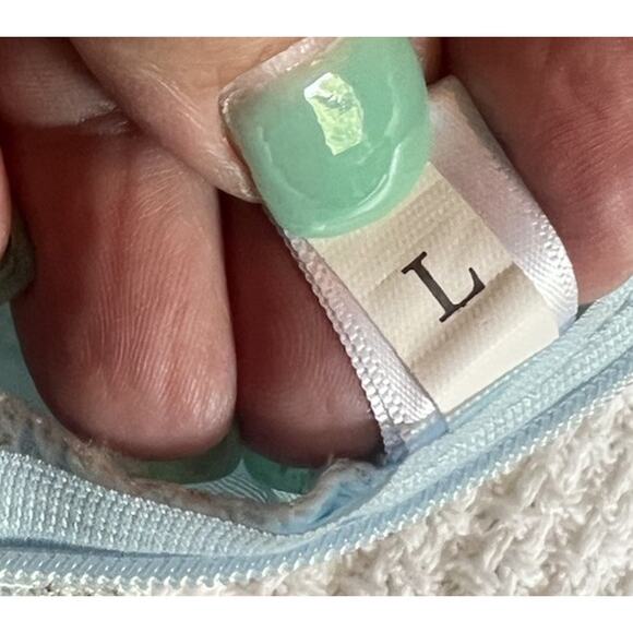 Vtg QYS Fashion Blue White Lace Floral Dress Large Modest Cottage Prairie READ - Picture 8 of 13